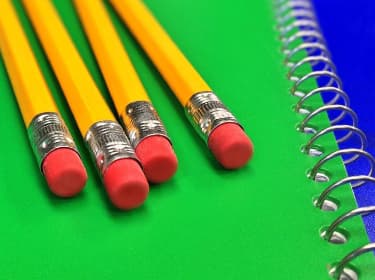 pencils and notebook