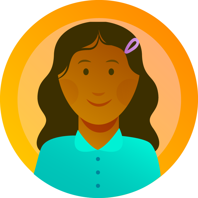 cartoon of girl with barrette